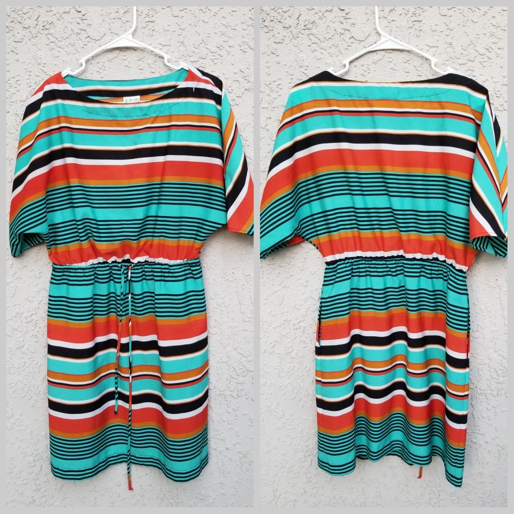 Emma & Michelle Multicolored Stripes dress, size 6